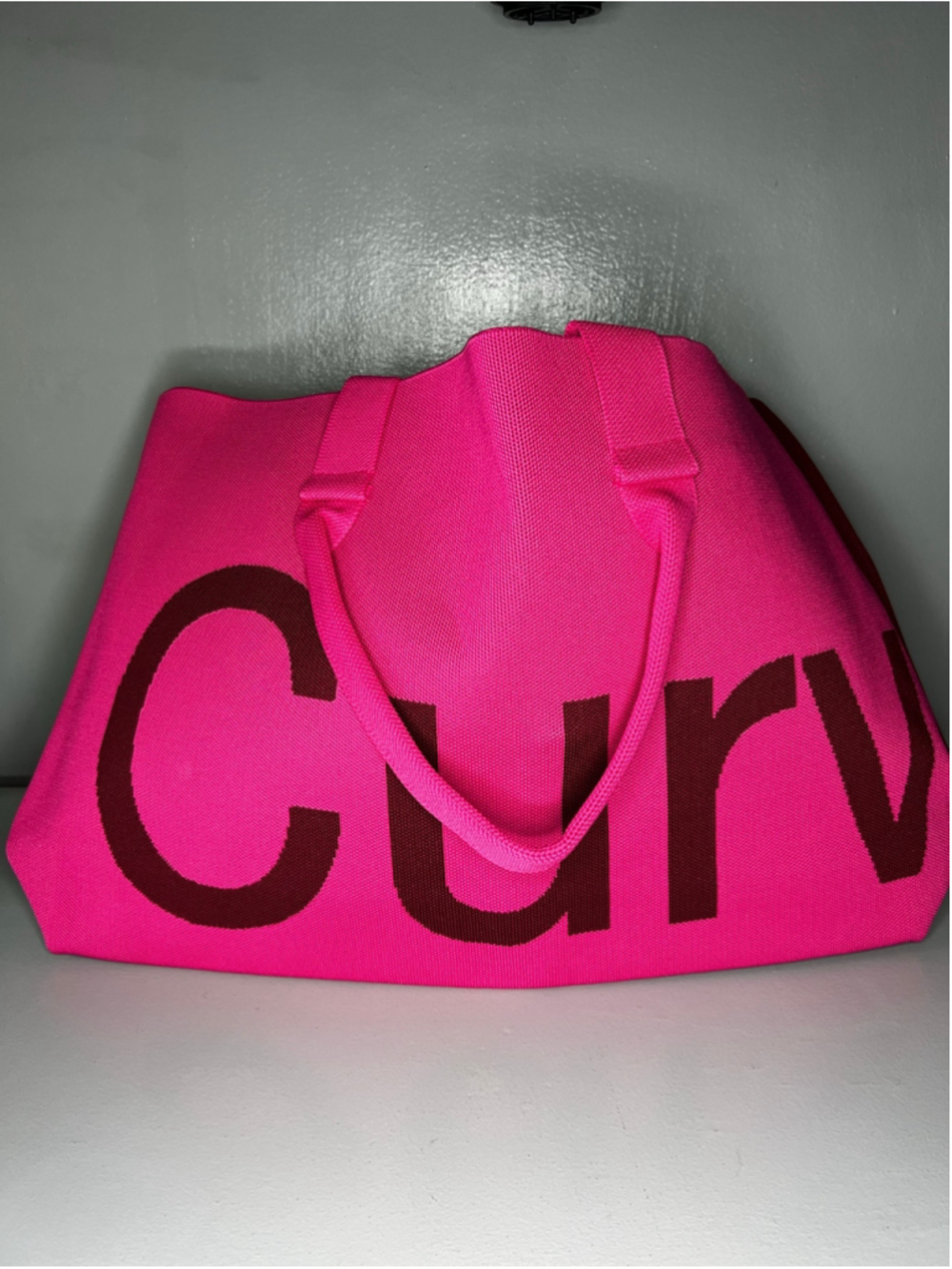 Curves Knit Tote - Merlot/Rose